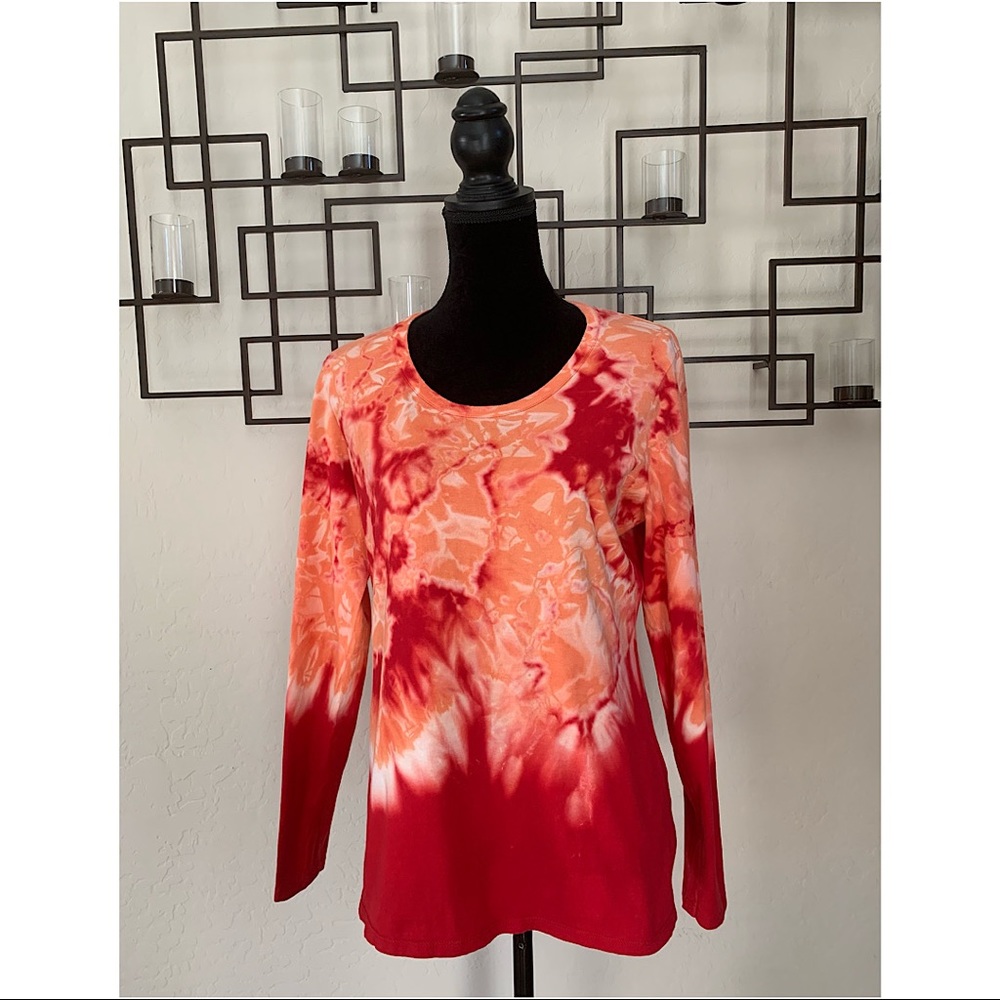 NWOT Reverse Tye Dye Long Sleeve Tee Shirt Sz L